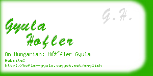 gyula hofler business card